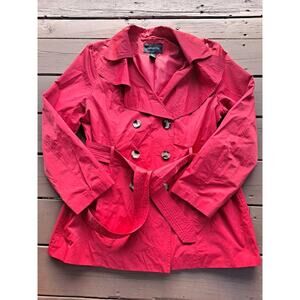Womens London Fog Red/ Dark Pink Colored Jacket Rain Coat Lightweight